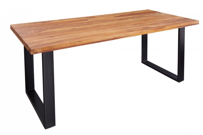 Masa dining dreptunghiulara Iron Craft cu blat din lemn de Sheesham, 180 cm [1]