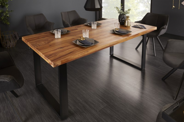 Masa dining dreptunghiulara Iron Craft cu blat din lemn de Sheesham, 180 cm [2]