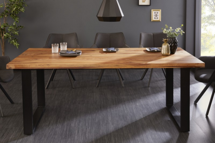 Masa dining dreptunghiulara Iron Craft cu blat din lemn de Sheesham, 180 cm [3]