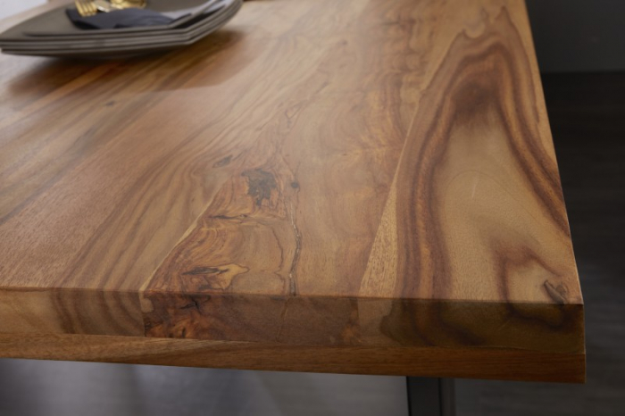 Masa dining dreptunghiulara Iron Craft cu blat din lemn de Sheesham, 180 cm [4]