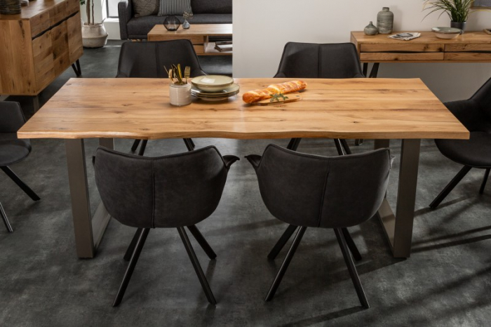 Masa dining dreptunghiulara Living Edge cu blat din lemn de stejar, 160 cm [3]