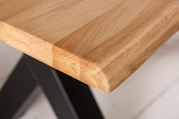 Masa dining dreptunghiulara Living Edge cu blat din lemn de stejar, 200 cm [6]