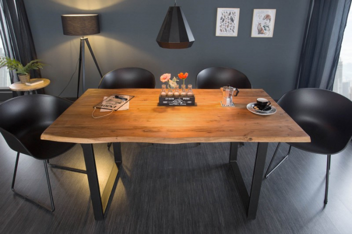Masa dining dreptunghiulara Mammut cu blat din lemn de salcam, 140 cm [3]