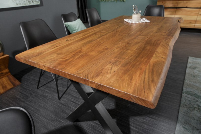 Masa dining dreptunghiulara Mammut cu blat din lemn de salcam si grosime de 3,5 cm, 160 cm [4]