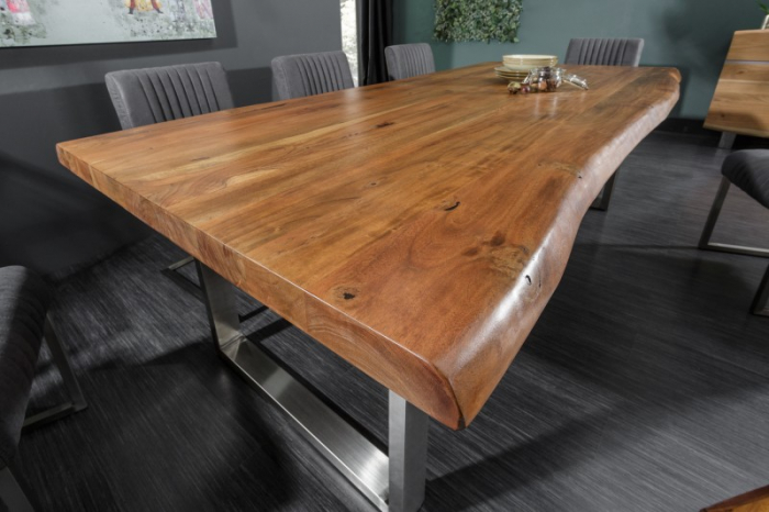 Masa dining dreptunghiulara Mammut cu blat din lemn de salcam si grosime de 6 cm, 220 cm [3]