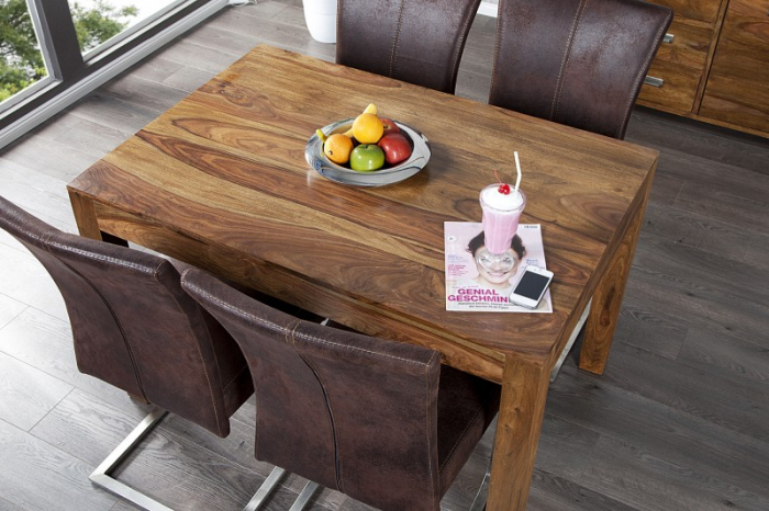 Masa dining dreptunghiulara Pure cu blat din lemn de Sheesham, 120 cm [3]