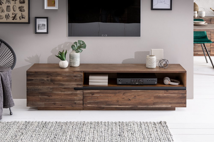 Comoda TV Wotan II din lemn de salcam, 170 cm [6]