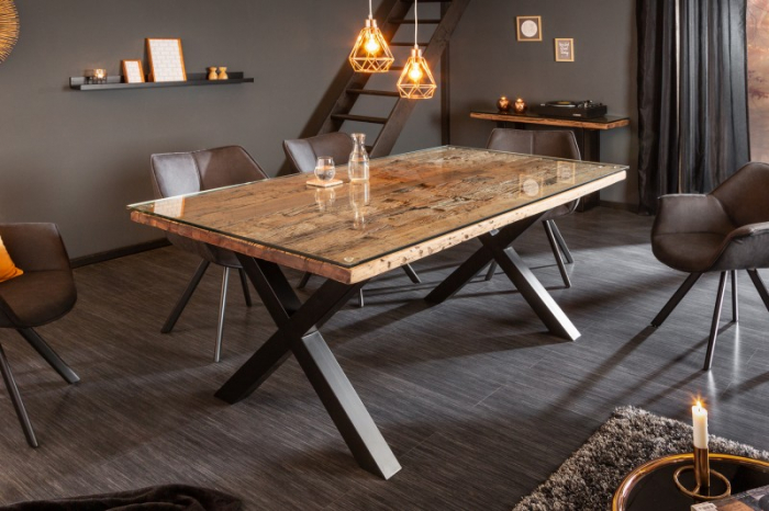 Masă dining din lemn masiv de tec Barracuda, 180 cm [2]