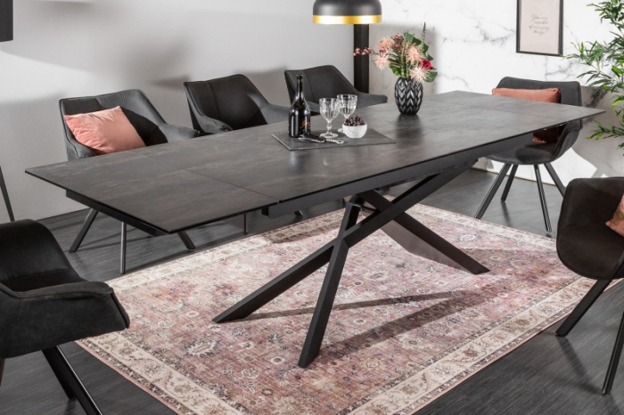 Masă dining extensibilă gri închis cu blat de ceramică Euphoria, 180-220-260 cm [2]