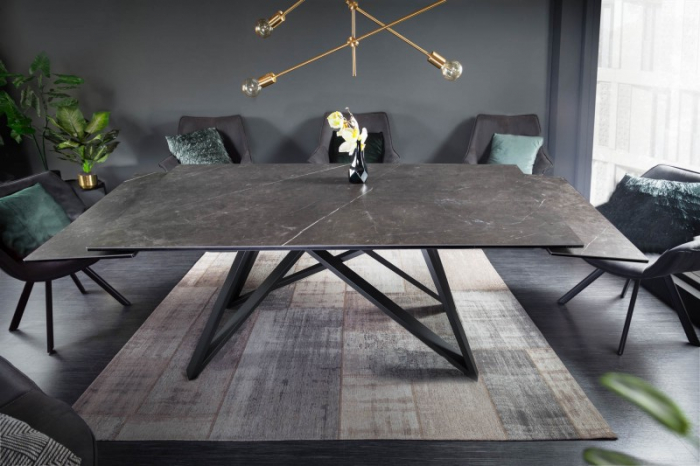 Masă dining extensibilă antracit cu blat de ceramică Atlas, 180-220-260 cm [3]