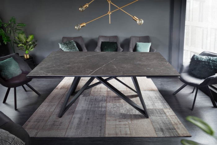 Masă dining extensibilă antracit cu blat de ceramică Atlas, 180-220-260 cm [4]
