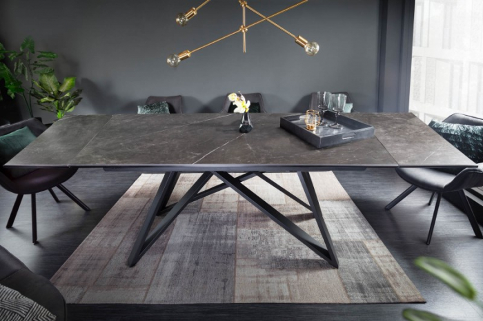 Masă dining extensibilă antracit cu blat de ceramică Atlas, 180-220-260 cm [2]
