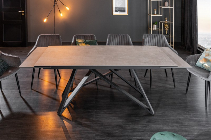 Masă dining extensibilă gri cu blat de ceramică Atlas, 180-220-260 cm [4]