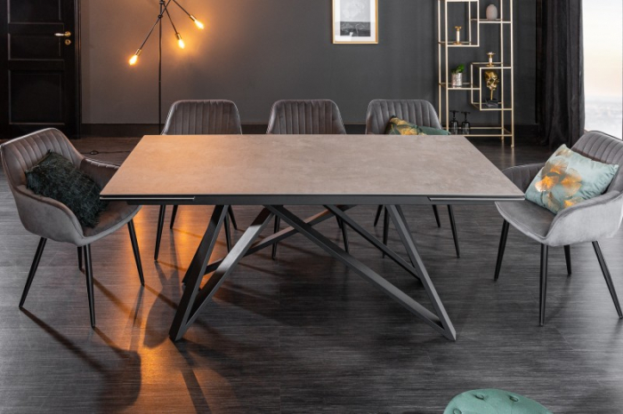 Masă dining extensibilă gri cu blat de ceramică Atlas, 180-220-260 cm [3]