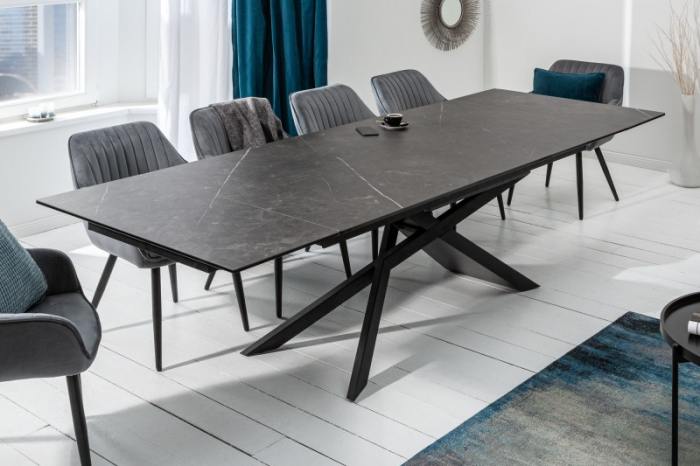 Masă dining extensibilă gri cu blat de ceramică Euphoria, 180-220-260 cm [2]
