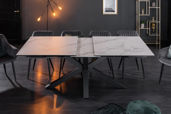 Masă dining extensibilă alb/gri cu blat de ceramică Eternity, 180-225 cm [3]