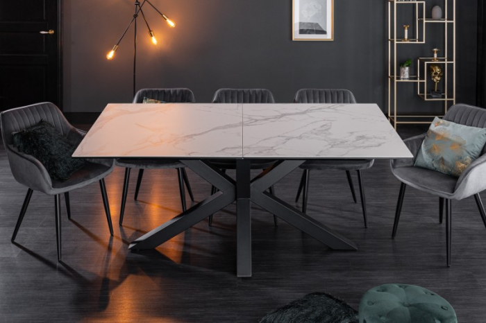 Masă dining extensibilă alb/gri cu blat de ceramică Eternity, 180-225 cm [4]