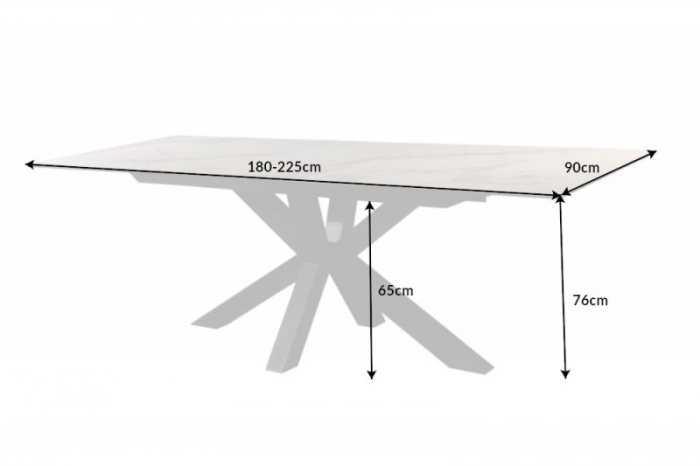 Masă dining extensibilă alb/gri cu blat de ceramică Eternity, 180-225 cm [7]