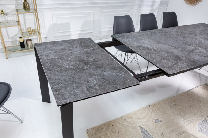 Masa dining extensibila cu blat din ceramica Esstisch 180-240 cm, aspect granit [6]