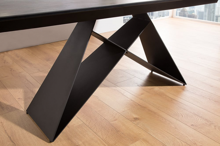 Masa dining extensibila cu blat din ceramica Prometheus 180-260 cm, gri-maro [9]