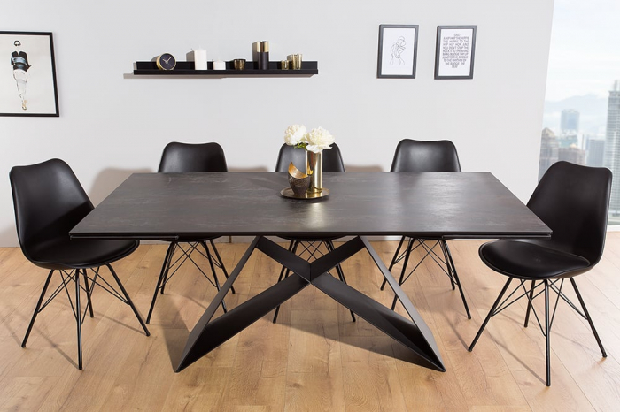 Masa dining extensibila cu blat din ceramica Prometheus 180-260 cm, gri-maro [3]