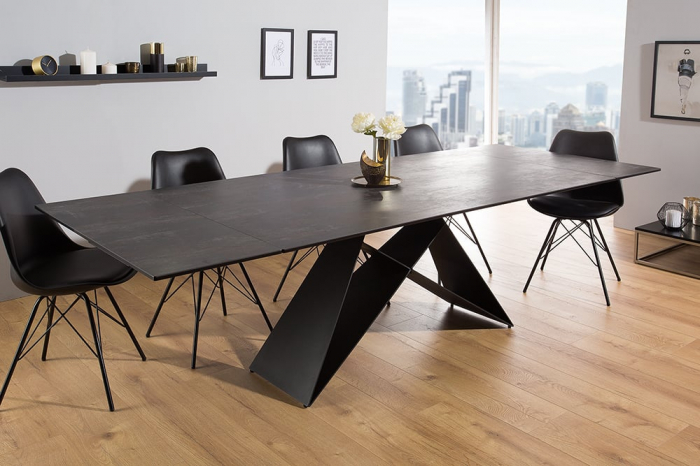 Masa dining extensibila cu blat din ceramica Prometheus 180-260 cm, gri-maro [4]