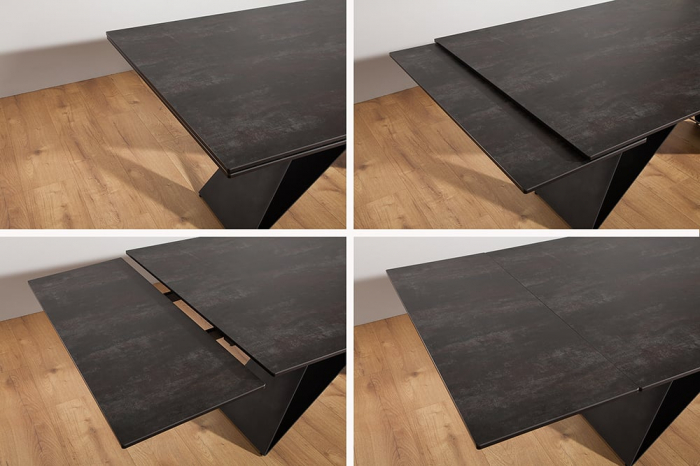 Masa dining extensibila cu blat din ceramica Prometheus 180-260 cm, gri-maro [10]