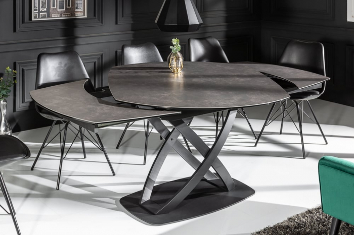 Masa dining extensibila cu blat din ceramica Inception 130-190 cm, antracit [2]