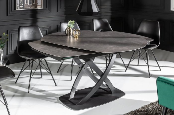 Masa dining extensibila cu blat din ceramica Inception 130-190 cm, antracit [3]
