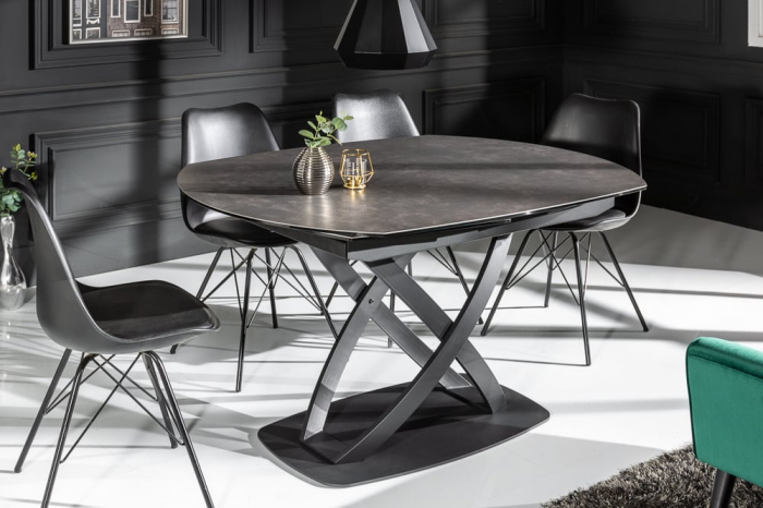 Masa dining extensibila cu blat din ceramica Inception 130-190 cm, antracit [4]