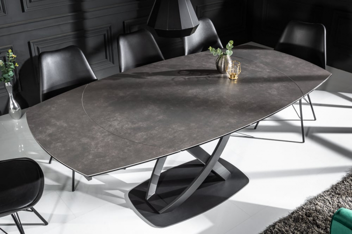 Masa dining extensibila cu blat din ceramica Inception 130-190 cm, antracit [5]