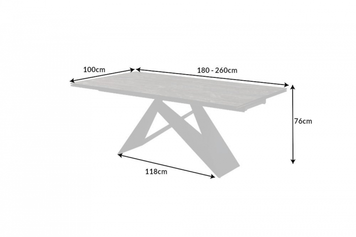 Masa dining extensibila cu blat din ceramica Prometheus 180-260 cm, maro-gri [12]