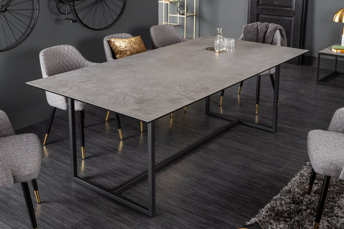 Masa dining cu blat din ceramica Symbiose 200 cm, gri [2]