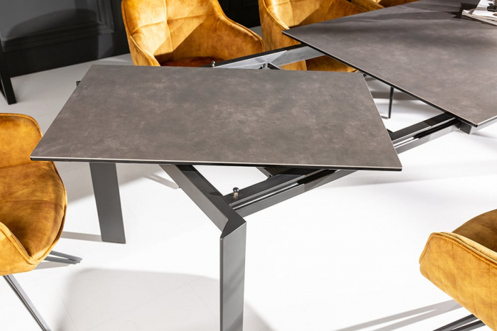 Masa dining extensibila cu blat din ceramica Prometheus 180-260 cm, maro-gri [8]