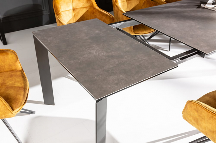 Masa dining extensibila cu blat din ceramica Prometheus 180-260 cm, maro-gri [7]