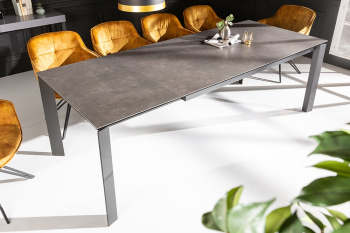 Masa dining extensibila cu blat din ceramica Prometheus 180-260 cm, maro-gri [4]