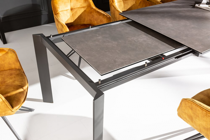 Masa dining extensibila cu blat din ceramica Prometheus 180-260 cm, maro-gri [9]