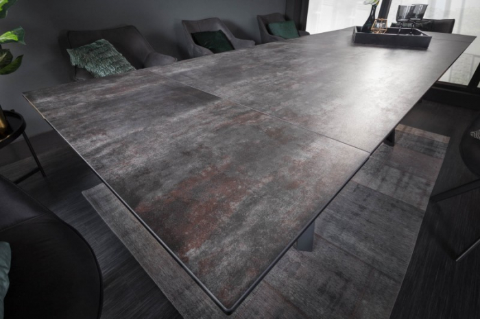 Masă dining extensibilă gri/negru cu blat de ceramică Atlas, 180-220-260 cm [6]