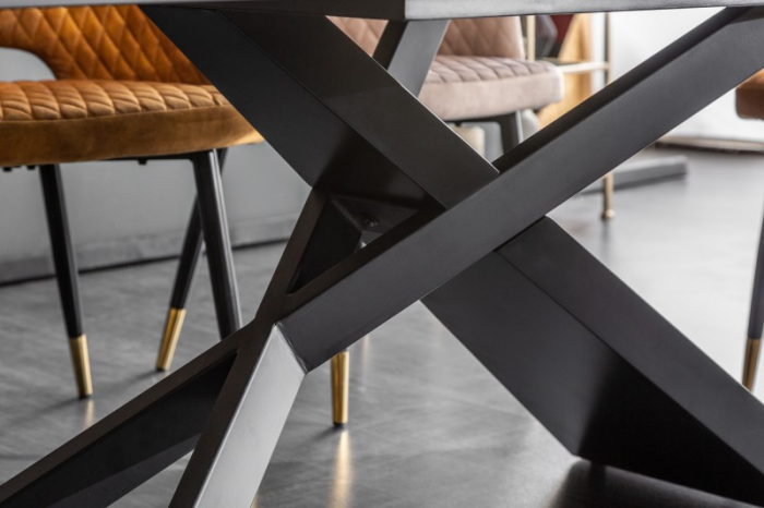Masă dining extensibilă neagră cu blat de ceramică Euphoria, 180-220-260 cm [6]
