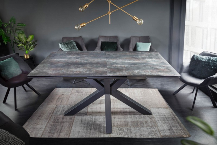 Masă dining extensibilă gri închis cu blat de ceramică Eternity, 180-225 cm [3]