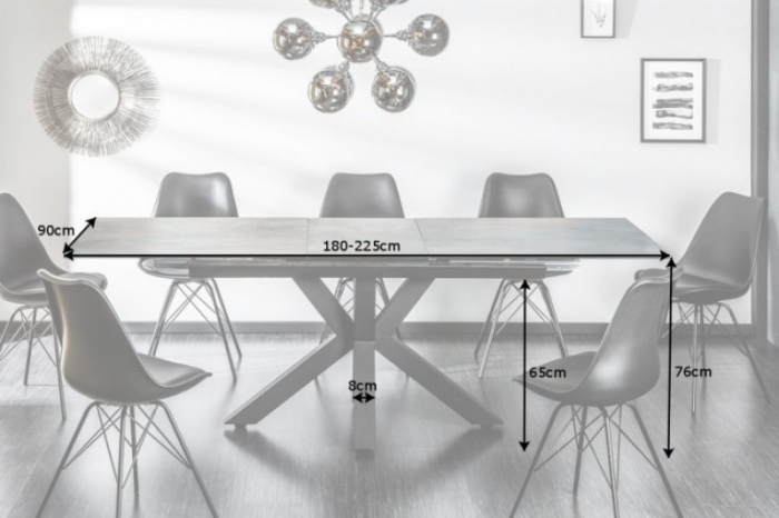 Masă dining extensibilă gri închis cu blat de ceramică Eternity, 180-225 cm [7]