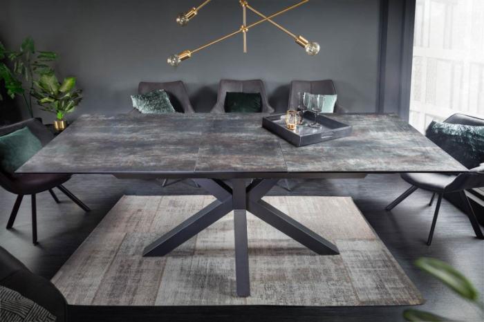 Masă dining extensibilă gri închis cu blat de ceramică Eternity, 180-225 cm [2]