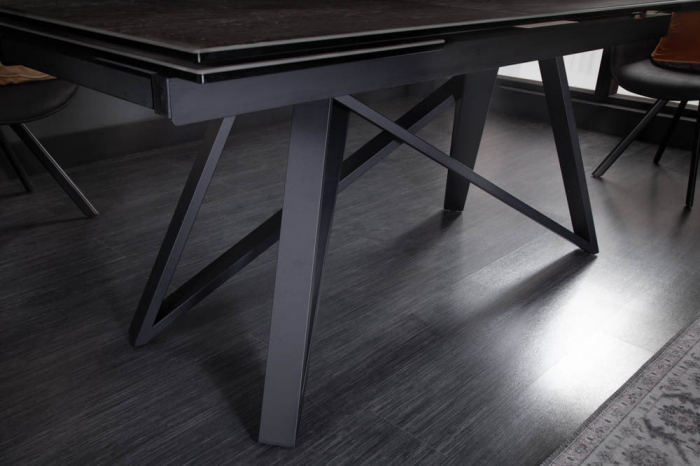 Masă dining extensibilă gri/negru cu blat de ceramică Atlas, 180-220-260 cm [8]