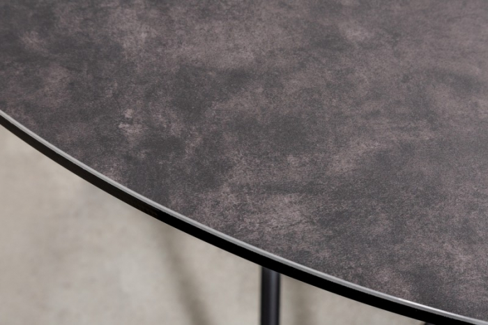 Masa dining rotunda ELLIPSE cu blat din ceramica si picioare metalice, antracit [3]