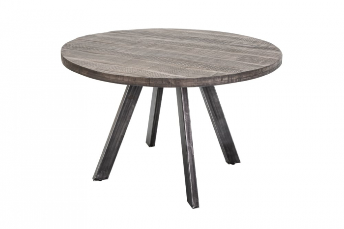 Masa dining rotunda Iron Craft cu blat din lemn de mango, 120 cm [1]