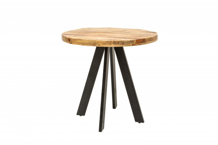 Masa dining rotunda Iron Craft cu blat din lemn de mango, 80 cm [6]