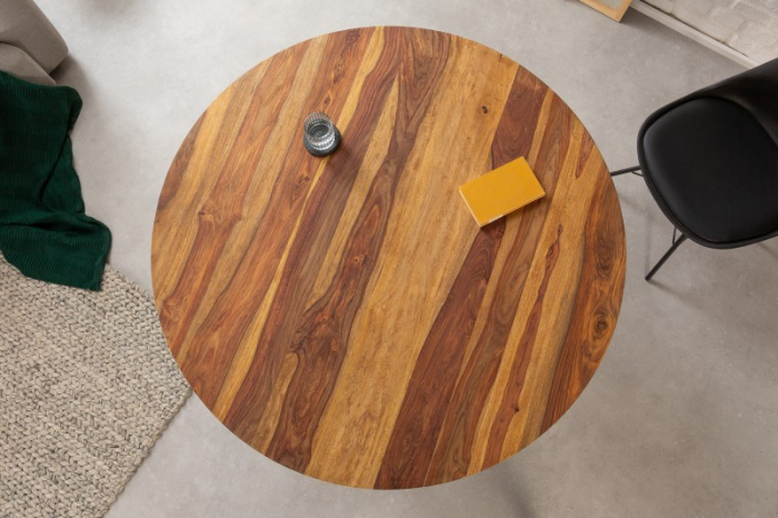 Masa dining rotunda Makassar cu blat din lemn de Sheesham, 120 cm [4]