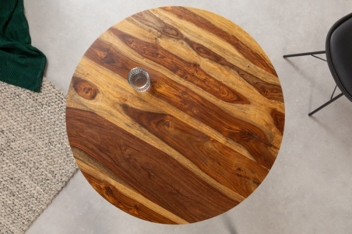 Masa dining rotunda Makassar cu blat din lemn de Sheesham, 80 cm [4]