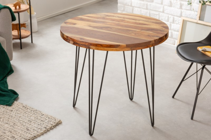 Masa dining rotunda Makassar cu blat din lemn de Sheesham, 80 cm [2]