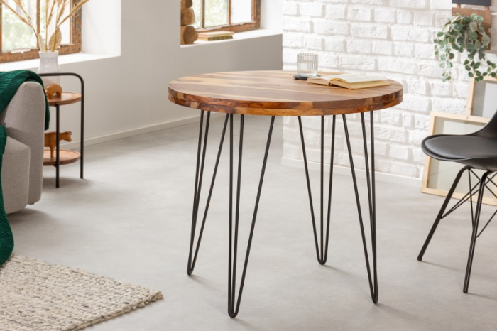Masa dining rotunda Makassar cu blat din lemn de Sheesham, 80 cm [3]